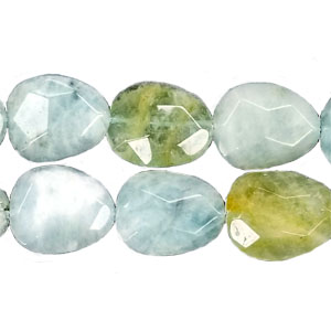 AQUAMARINE MULTI FACETED PEAR FREEFORM 23X28MM